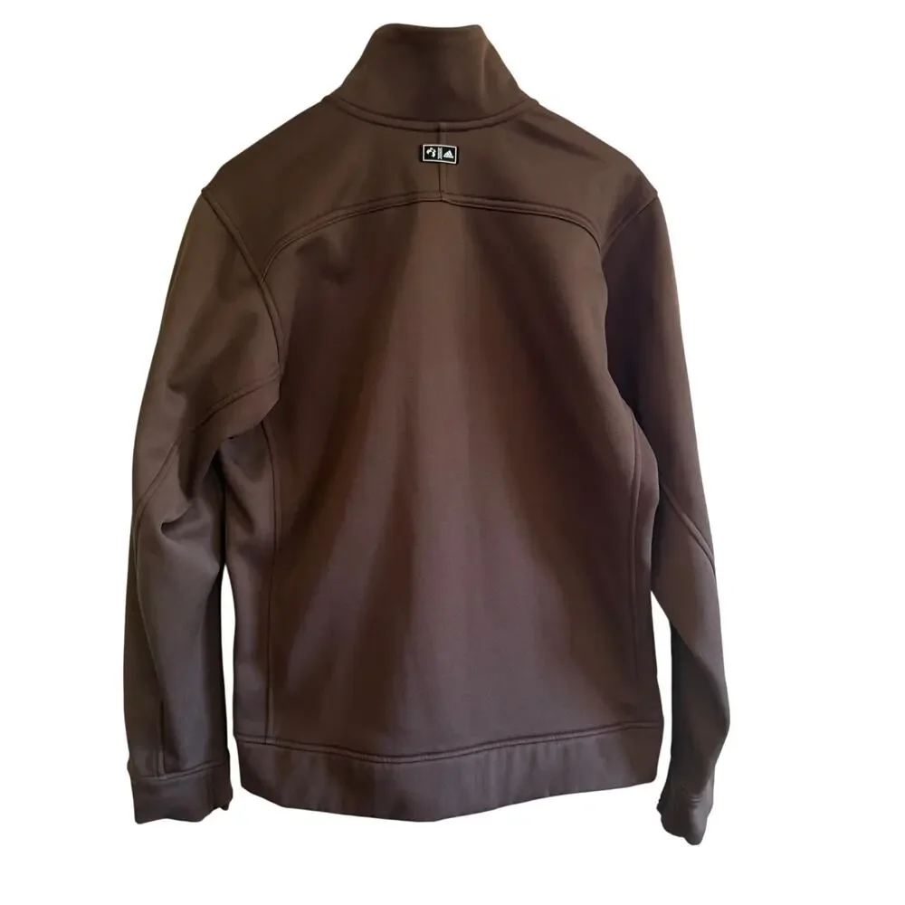 Adidas ClimaWarm Brown Full Zip Jacket Men’s SZ M Thumbholes Outdoor Activewear